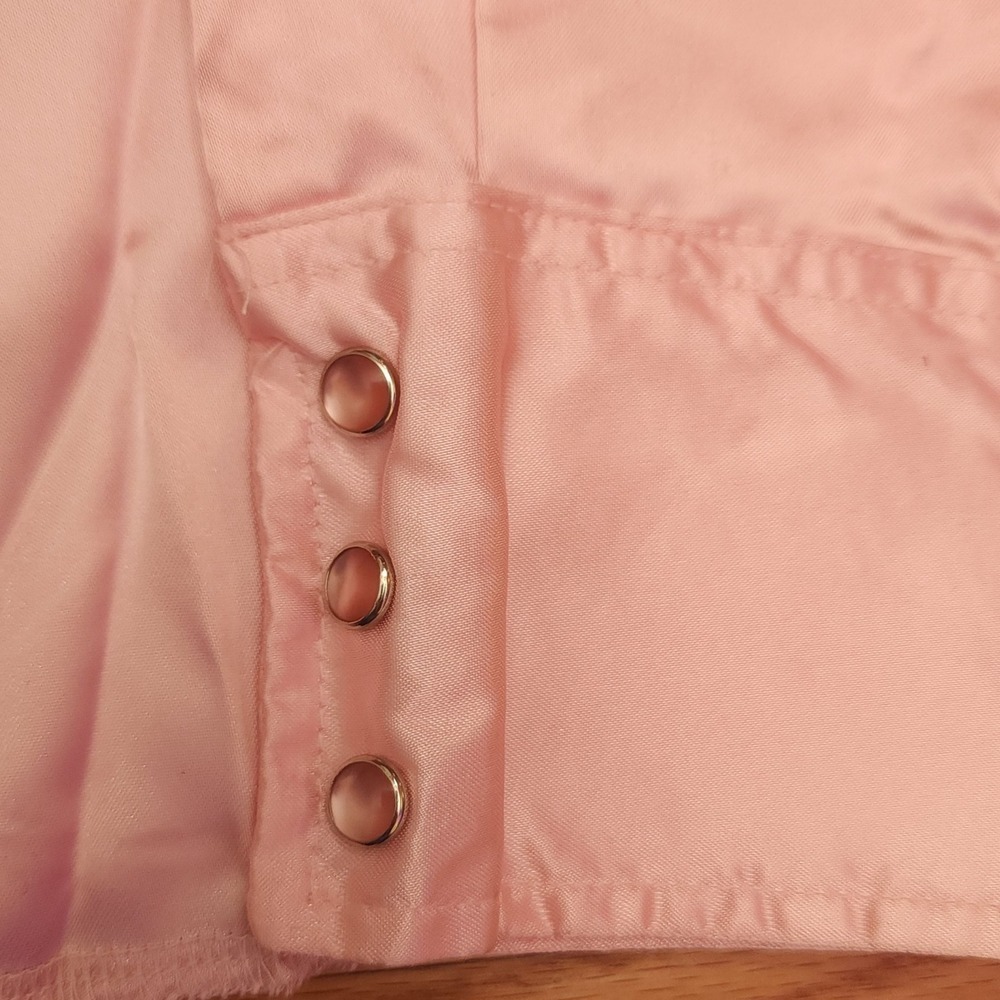 Wrangler Pearl Snap Western Shirt Peach Satin NWT - Picture 4 of 12